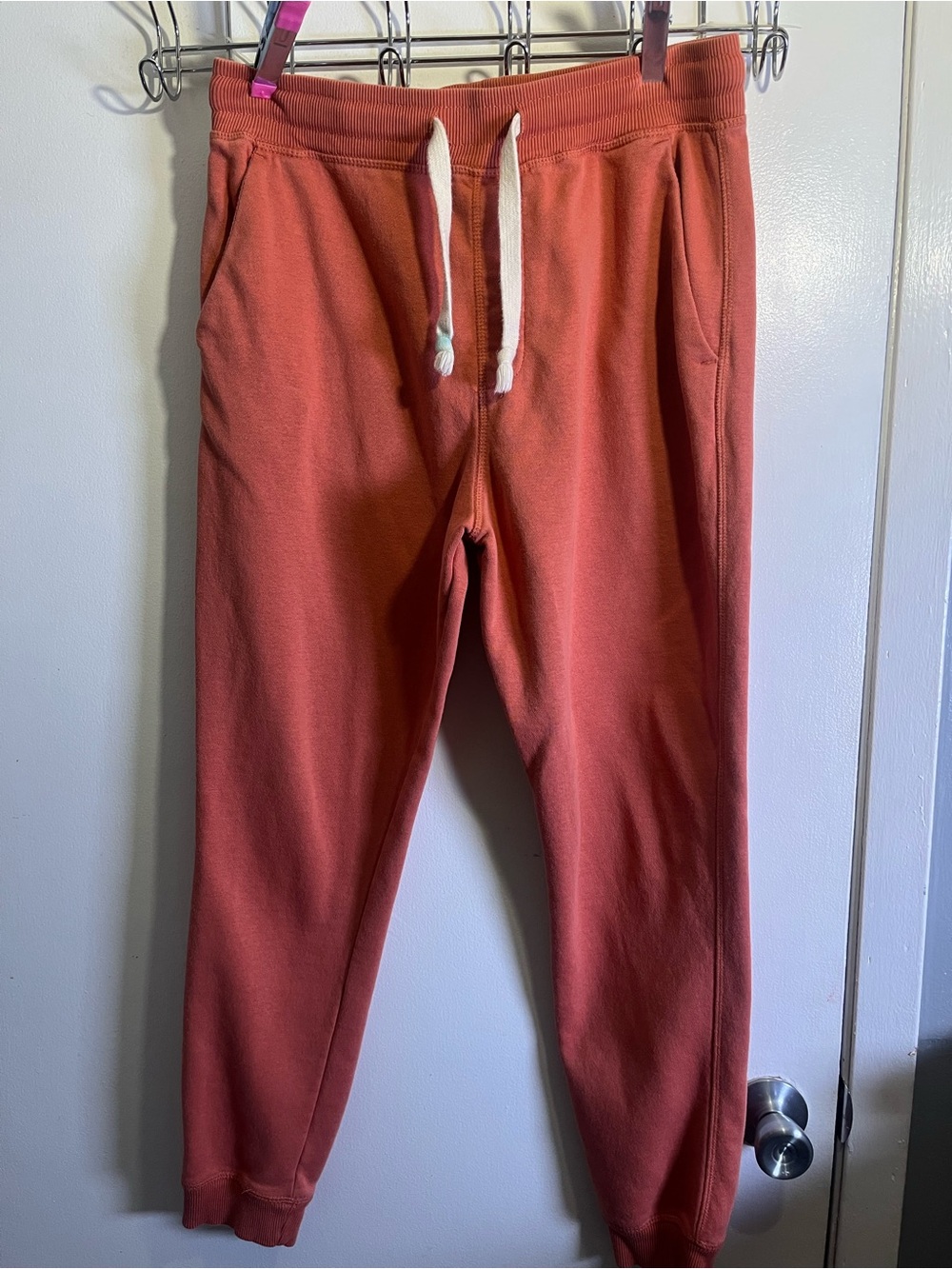 Free Planet Women’s Jogger Sweatpants Large Coral Pink Organic Cotton Pants